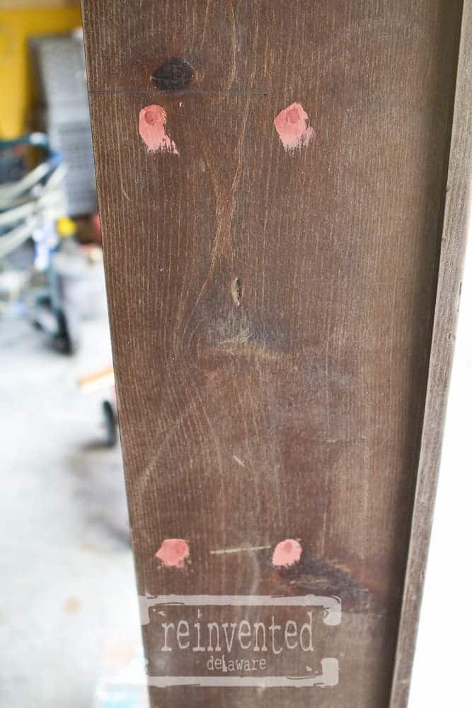 wood filler on old furniture makeover