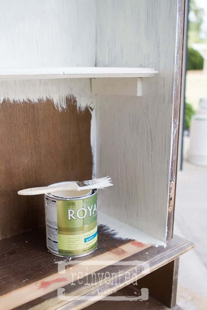 painted sections on furniture makeover