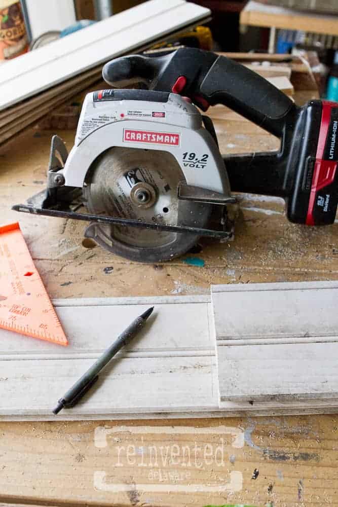 circular saw and scrap wood