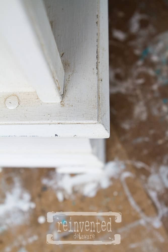 vintage inspired paint finish on repurpurposed furniture