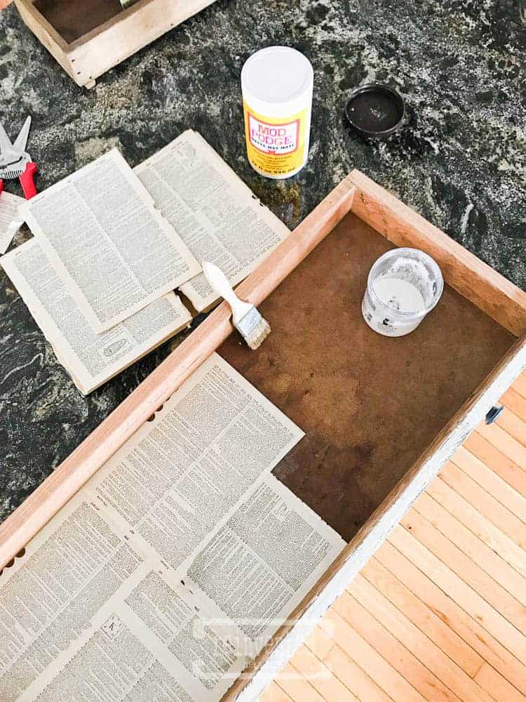 Fabric Lined Drawers with Mod Podge - Mod Podge Rocks