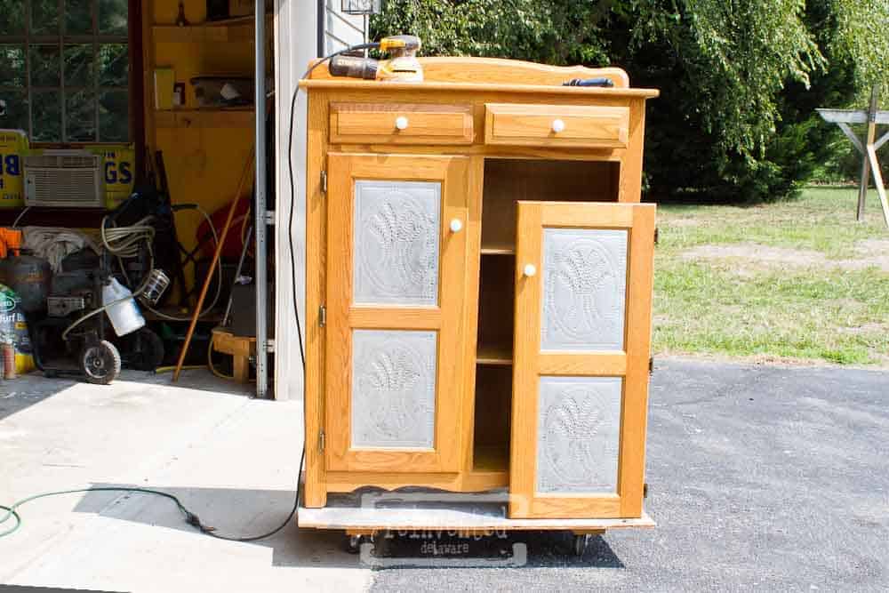 Easy 1980's Pie Safe Makeover