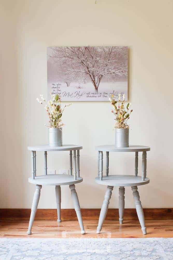 Small Round Two Tier Side Table Makeover Reinvented Delaware