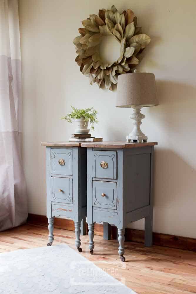 transform vintage vanity into nightstands for furniture makeover