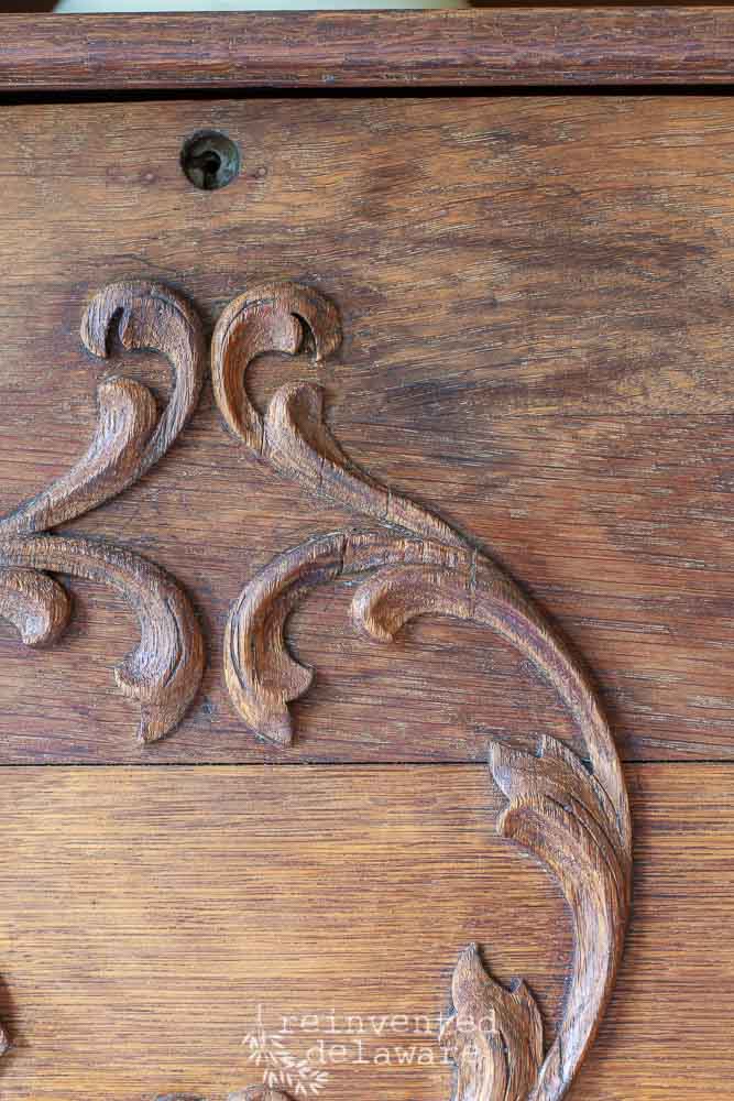  close up of wood carved detail