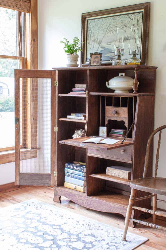 restored vintage side by side secretary desk