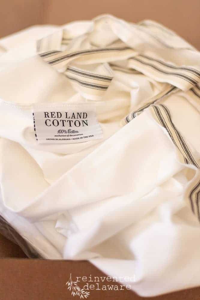 delivery box of cotton sheets from Red Land Cotton