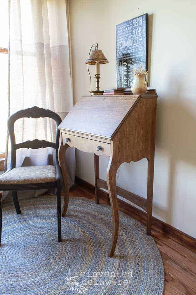 antique oak fold down desk