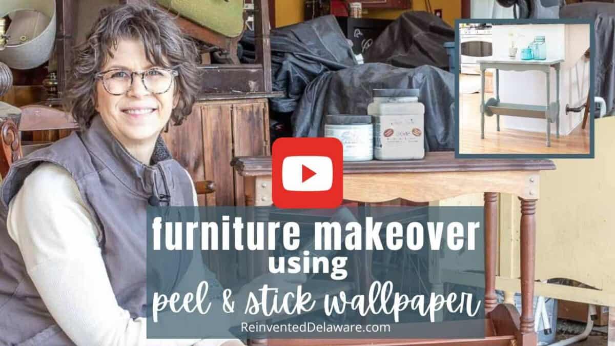 pinterest graphic for youtube video end table makeover idea