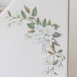 Rub on transfers for furniture applied to inside of antique armoired door.