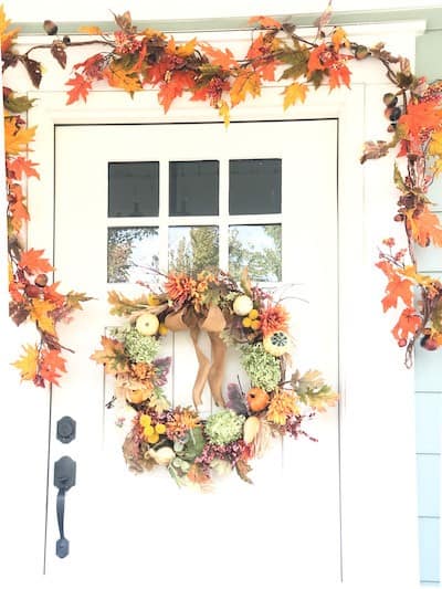 fall wreath and fall door swag