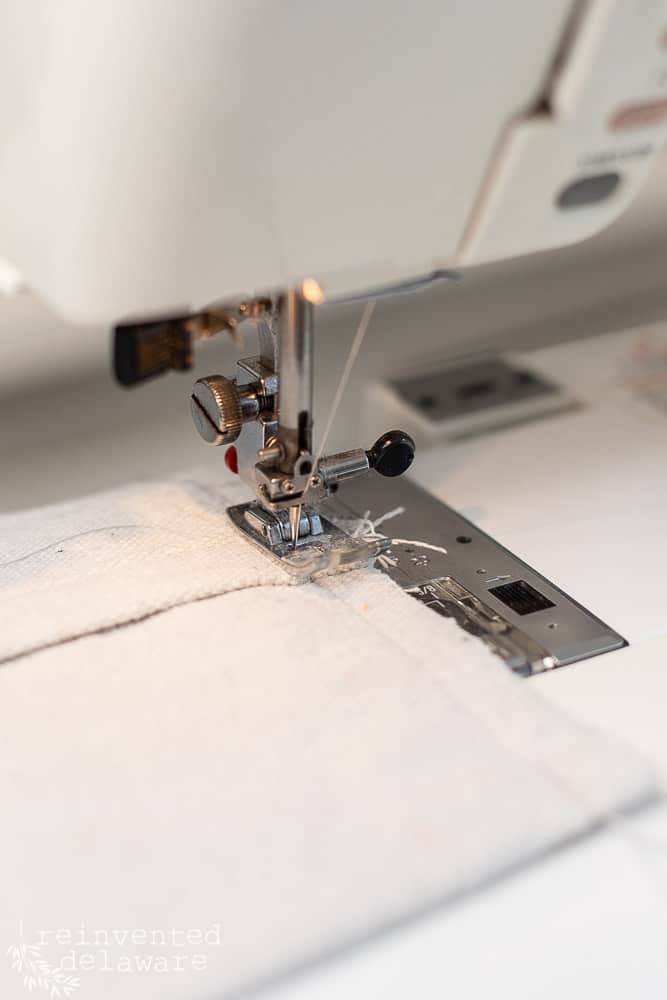 sewing machine stitiching drop cloth
