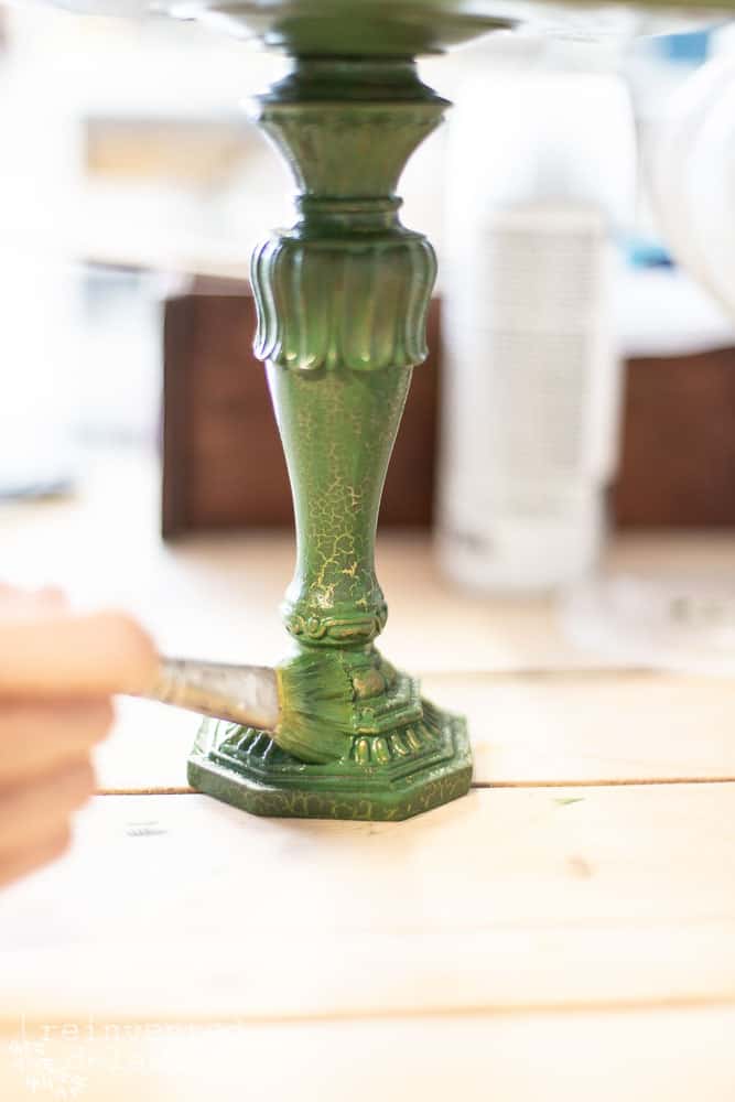fresh coat of paint on a thrift store candlestick
