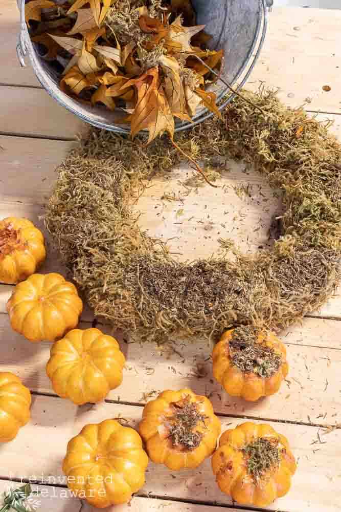 thirft store fall wreath makeover