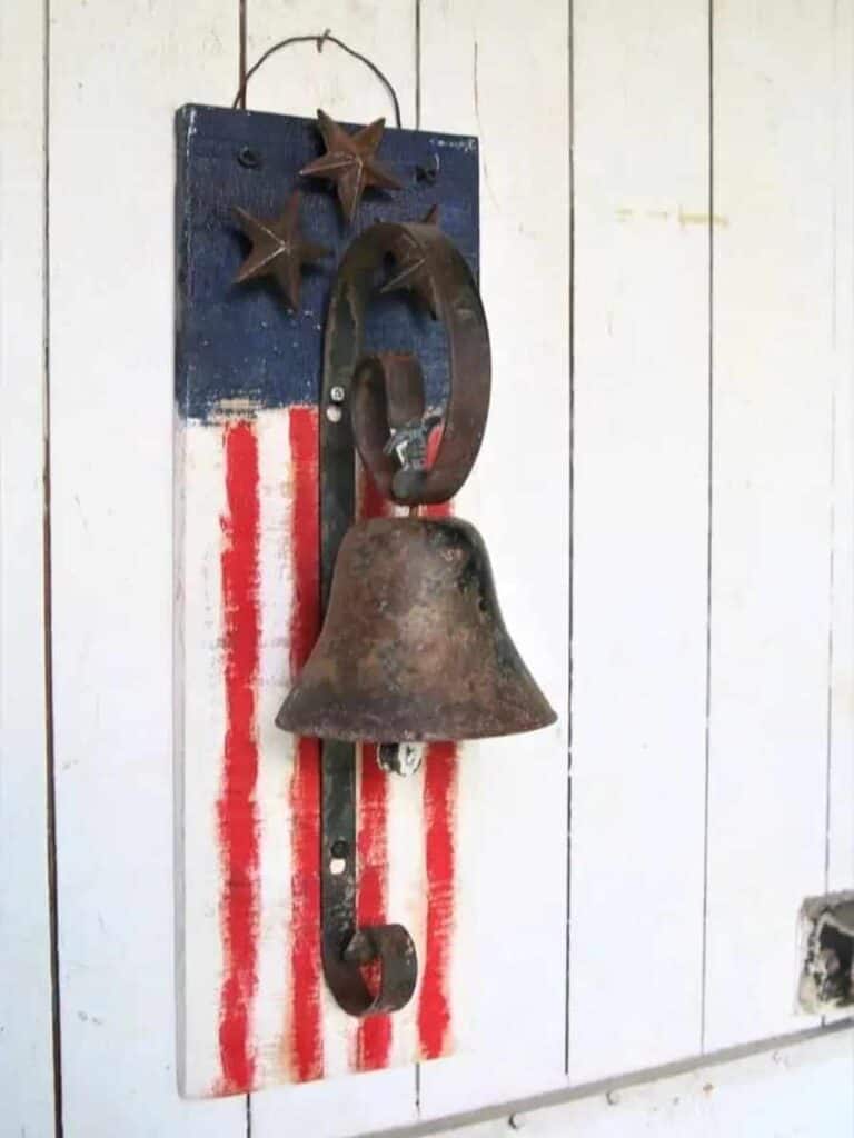 waste material turned into patriotic porch decor