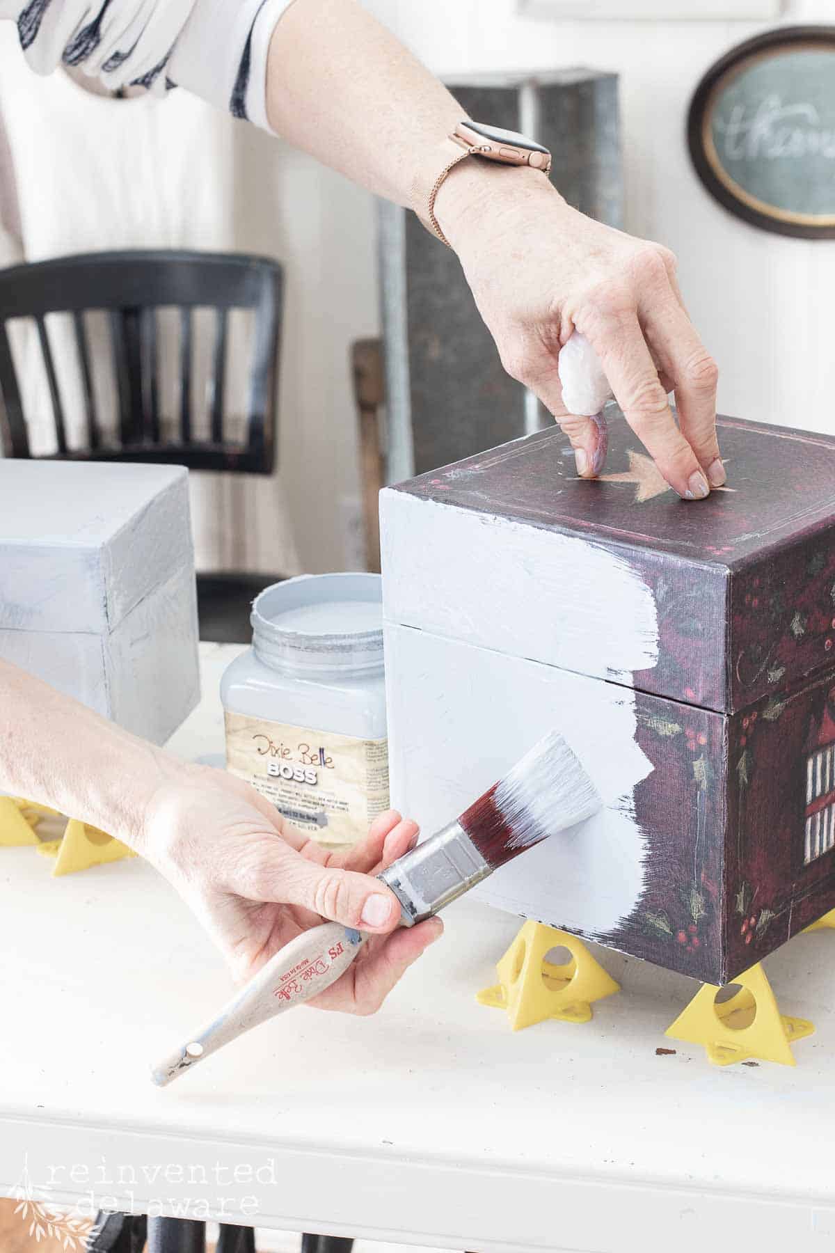 paint old storage boxes for a fun project