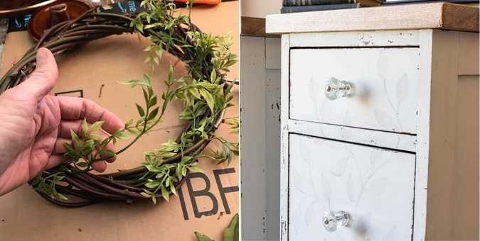 collage of spring home decor projects