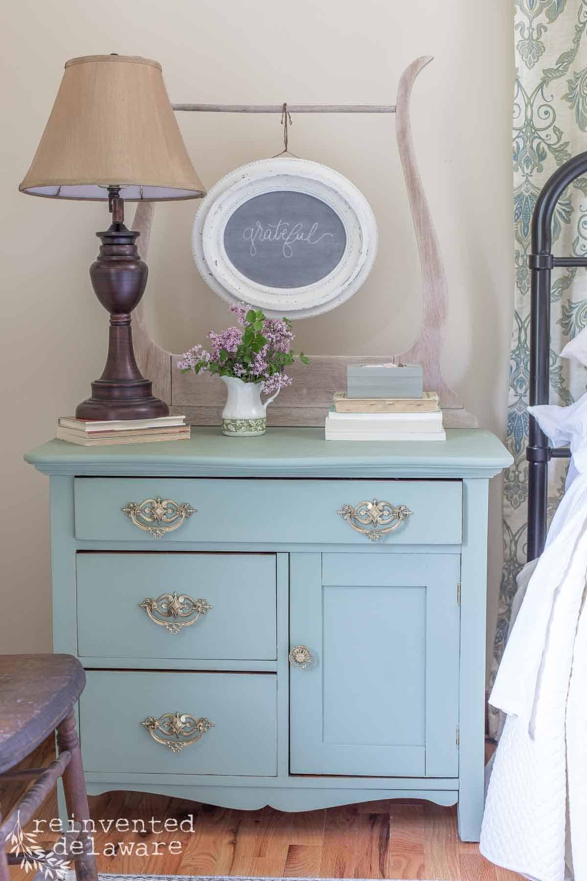 vintage washstand painted with chalk paint