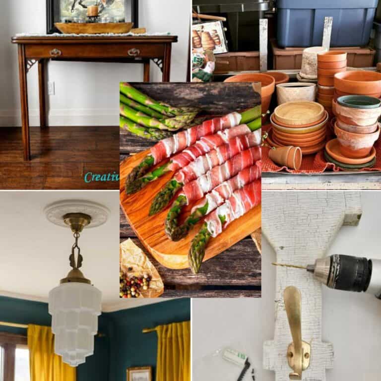 collage of home decor and recipe inspiration photos