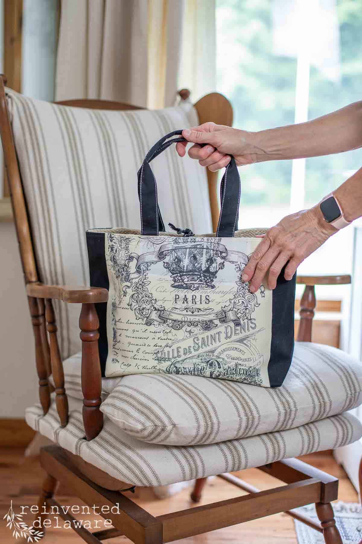 Thrift Store Tote Bag Upcycle Project