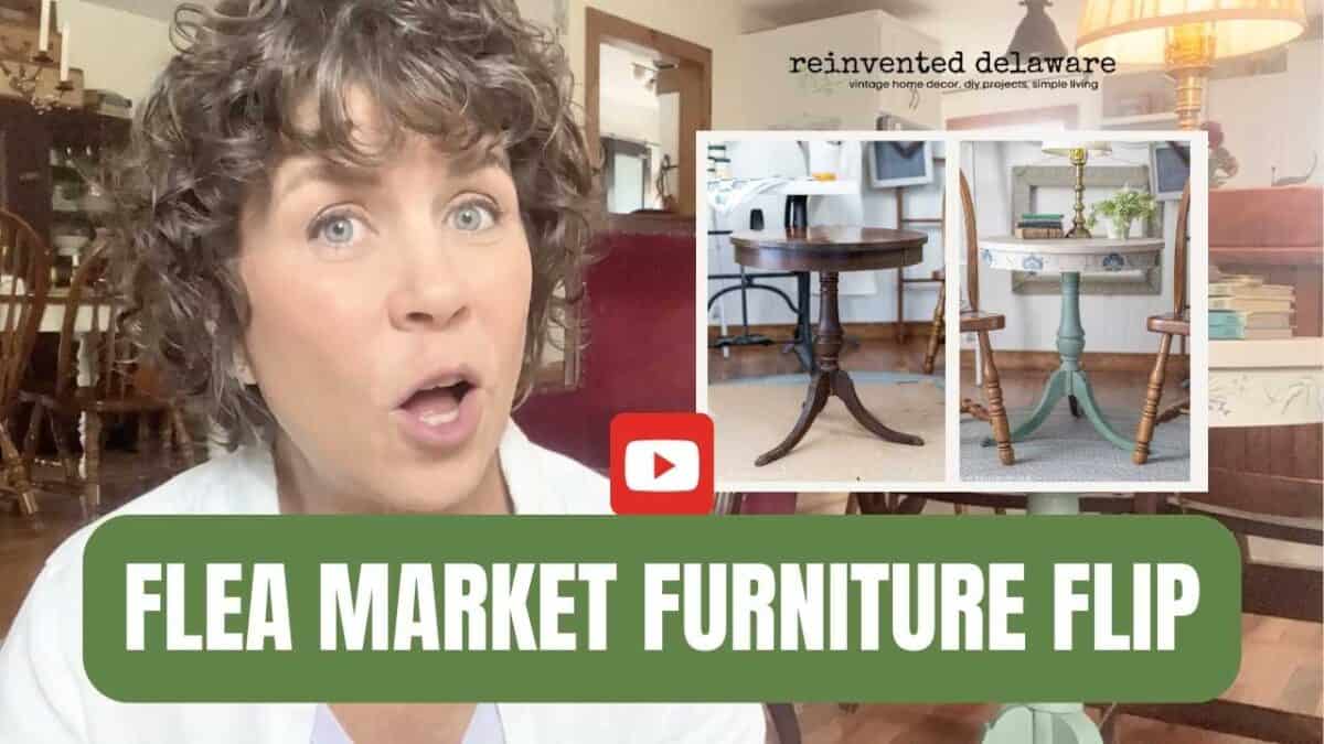 youtube graphic for flea market furniture flip tutorial