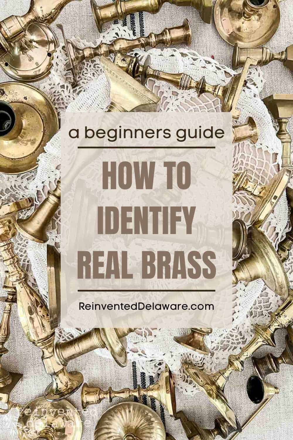 pinterest graphic wth text overlay How to identify real brass a beginners guide