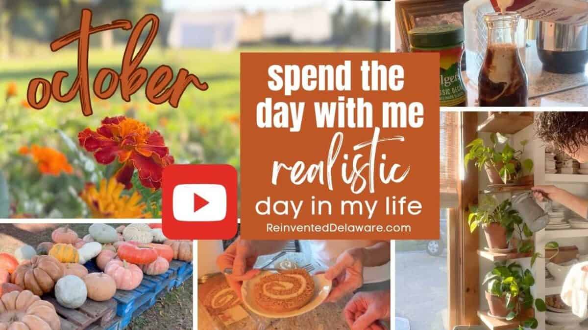 youtube graphic with text overlay spend the day with me in october