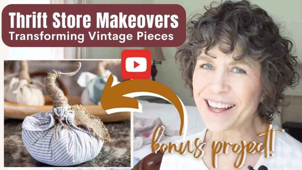 YouTube video thumbnail with text "Thrift Store Makeovers"