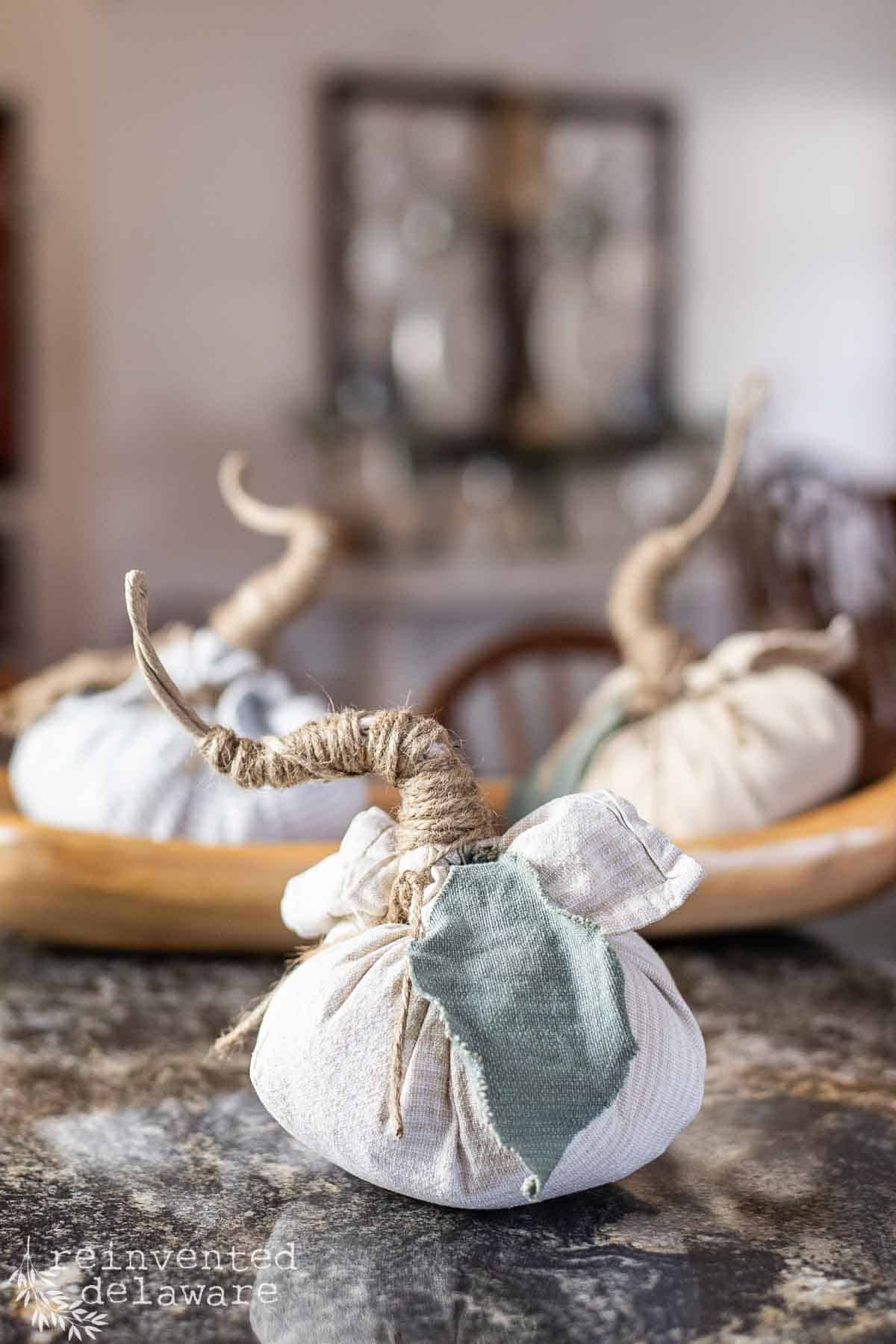 neutral tan cloth napkin pumpkin