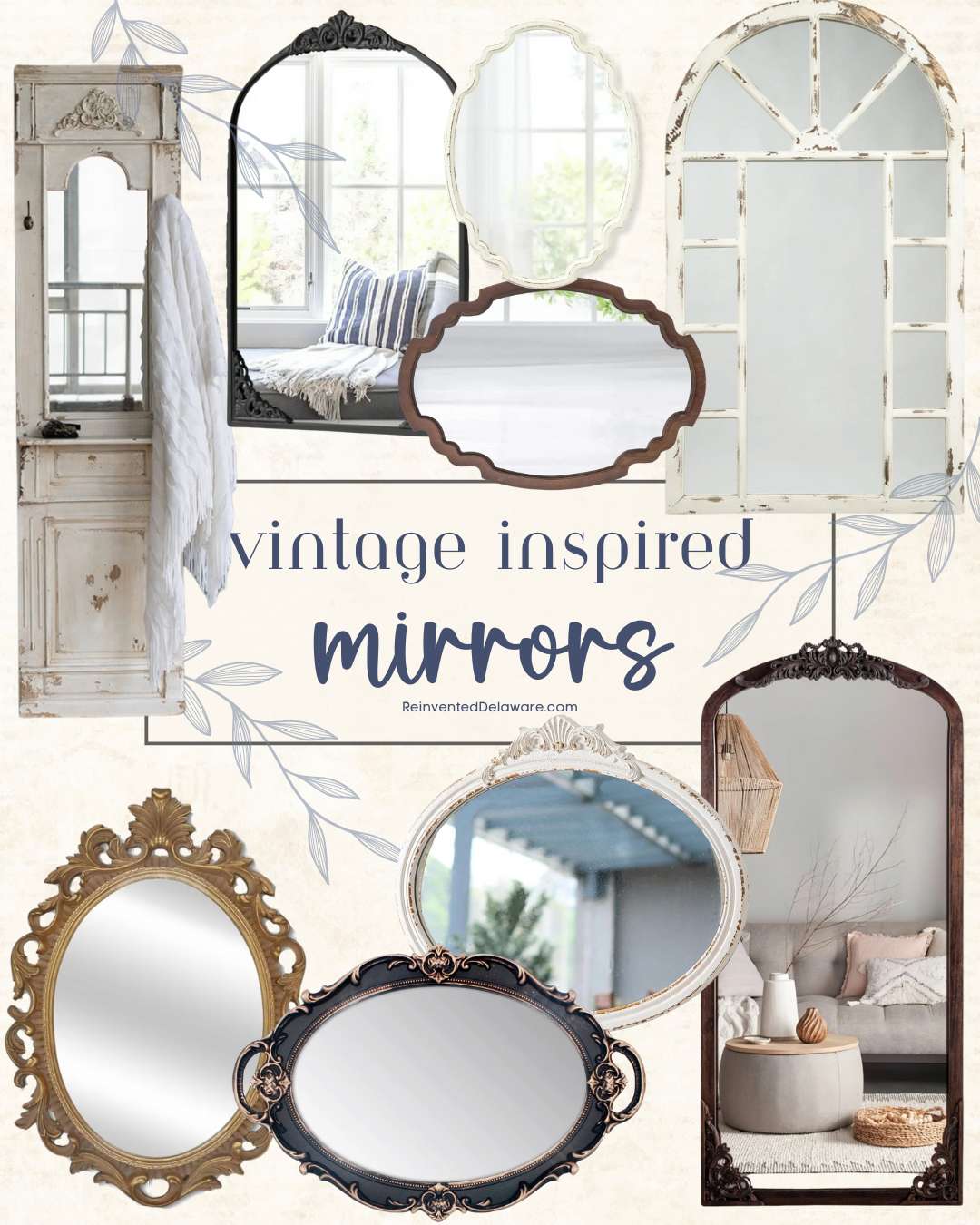 Collage of mirrors found on Walmart.com
